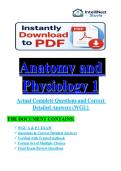 Anatomy and Physiology 1 &lpar;WGU&rpar; &vert; Complete Study Guide & Practice Questions & Detailed Answers &vert; Newly Updated&excl;&excl;&excl;&excl;