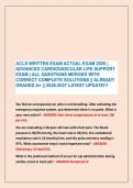 ACLS WRITTEN EXAM ACTUAL EXAM 2026 &vert; &NewLine;ADVANCED CARDIOVASCULAR LIFE SUPPORT &NewLine;EXAM &vert; ALL QUESTIONS MERGED WITH &NewLine;CORRECT COMPLETE SOLUTIONS &vert;&vert; ALREADY &NewLine;GRADED A&plus; &vert;&vert; 2026-2027 LATEST UPDATE&excl;&excl;&excl;