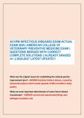 ACVPM INFECTIOUS DISEASES EXAM ACTUAL &NewLine;EXAM 2026 &vert; AMERICAN COLLEGE OF &NewLine;VETERINARY PREVENTIVE MEDICINE EXAM &vert; &NewLine;QUESTIONS MERGED WITH CORRECT &NewLine;COMPLETE SOLUTIONS &vert;&vert; ALREADY GRADED &NewLine;A&plus; &vert;&vert; 2026-2027 LATEST UPDATE&excl;&excl;&excl;