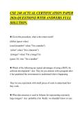 CSE 240 ACTUAL CERTIFICATION PAPER&NewLine;2026 QUESTIONS WITH ANSWERS FULL&NewLine;SOLUTION&period;