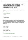 CSE 240 COMPREHENSIVE EXAM SCRIPT&NewLine;VERIFIED QUESTIONS COMPLETE&NewLine;ANSWERS GRADED APLUS