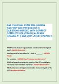 ANP 1106 FINAL EXAM 2026 &vert; HUMAN &NewLine;ANATOMY AND PHYSIOLOGY II &vert; &NewLine;QUESTIONS MERGED WITH CORRECT &NewLine;COMPLETE SOLUTIONS &vert;&vert; ALREADY &NewLine;GRADED A&plus; &vert;&vert; 2026-2027 LATEST UPDATE&excl;&excl;&excl;