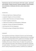 PROFESSIONAL PRACTICE IN PSYCHOLOGY &lpar;EPPP PART 2&rpar; EXAM &ndash; QUESTIONS&NewLine;AND ANSWERS &vert; VERIFIED AND WELL DETAILED ANSWERS &vert; EXAM TESTBANK &vert;&NewLine;PLUS RATIONALES &vert; DOWNLOAD AND PASS &vert; LATEST EXAM UPDATE&NewLine;2026&sol;2027