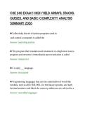 CSE 240 EXAM 1 HIGH-YIELD ARRAYS&comma; STACKS&comma;&NewLine;QUEUES&comma; AND BASIC COMPLEXITY ANALYSIS&NewLine;SUMMARY 2026