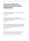 CSE 240 EXAM PREP SOLVED&NewLine;QUESTIONS ACCURATE ANSWERS&NewLine;PREMIUM REVIEW