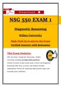 Wilkes NSG 550 Exam 1 &ndash; Diagnostic Reasoning Actual Questions & Answers &lpar;100&percnt; Verified&rpar;