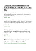 CSE 240 MIDTERM COMPREHENSIVE DATA&NewLine;STRUCTURES AND ALGORITHMS STUDY GUIDE&NewLine;2026