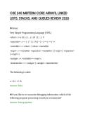 CSE 240 MIDTERM CORE ARRAYS&comma; LINKED&NewLine;LISTS&comma; STACKS&comma; AND QUEUES REVIEW 2026