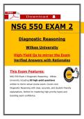 NSG 550 Exam 2 &ndash; Diagnostic Reasoning Wilkes &lpar;2026&sol;2027&rpar; Actual Questions & Answers &lpar;100&percnt; Verified&rpar;