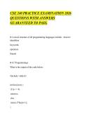 CSE 240 PRACTICE EXAMINATION 2026&NewLine;QUESTIONS WITH ANSWERS&NewLine;GUARANTEED TO PASS&period;