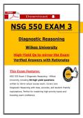 NSG 550 Exam 3 &ndash; Wilkes Diagnostic Reasoning &lpar;2026&sol;2027&rpar; Actual Questions & Answers &lpar;100&percnt; Verified&rpar;