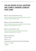 CSE 240 UPDATED ACTUAL QUESTIONS&NewLine;AND CORRECT ANSWERS COMPLETE&NewLine;STUDY GUIDE