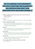 CSE 310 ARIZONA STATE UNIVERSITY -&NewLine;FOR DATA STRUCTURE AND ALGORITHM -&NewLine;ASU CERTIFICATION SCRIPT 2026&NewLine;QUESTIONS WITH SOLUTIONS GRADED A&plus;