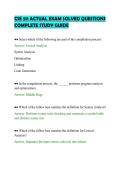CSE 511 ACTUAL EXAM SOLVED QUESTIONS&NewLine;COMPLETE STUDY GUIDE