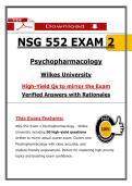 NSG 552 Exam 2 &ndash; Wilkes Psychopharmacology &lpar;2026&sol;2027&rpar; Actual Questions & Answers &lpar;100&percnt; Verified&rpar;