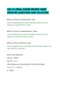 CSE 575 FINAL PAPER REVIEW SHEET&NewLine;UPDATED QUESTIONS AND SOLUTIONS&NewLine;