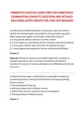 MINNESOTA ASSISTED LIVING DIRECTOR COMPETENCY &NewLine;EXAMINATION COMPLETE QUESTIONS AND DETAILED &NewLine;SOLUTIONS LATEST UPDATE THIS YEAR JUST RELEASED