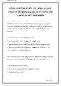 GNRS 558&colon; Final Exam - Advanced Pharmacology for Nursing Practice &vert; Complete Practice Questions with Verified Solutions & Rationales &lpar;Latest Updated&rpar;
