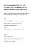 CSE 1322 EXAM 3 QUESTION SET WITH&NewLine;RATIONALES AND PROGRAMMING LOGIC&NewLine;AND JAVA IMPLEMENTATION REVIEW 2026