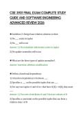 CSE 3901 FINAL EXAM COMPLETE STUDY&NewLine;GUIDE AND SOFTWARE ENGINEERING&NewLine;ADVANCED REVIEW 2026