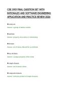 CSE 3901 FINAL QUESTION SET WITH&NewLine;RATIONALES AND SOFTWARE ENGINEERING&NewLine;APPLICATION AND PRACTICE REVIEW 2026