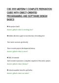 CSE 3901 MIDTERM 1 COMPLETE PREPARATION&NewLine;GUIDE WITH OBJECT-ORIENTED&NewLine;PROGRAMMING AND SOFTWARE DESIGN&NewLine;BASICS