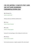 CSE 3901 MIDTERM 1 COMPLETE STUDY GUIDE&NewLine;AND SOFTWARE ENGINEERING&NewLine;FUNDAMENTALS REVIEW 2026