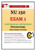 Galen NU 150 Exam 1 &ndash; Pharmacology &lpar;2026&sol;2027&rpar; Actual Questions & Answers &lpar;100&percnt; Verified&rpar;