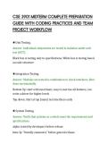 CSE 3901 MIDTERM COMPLETE PREPARATION&NewLine;GUIDE WITH CODING PRACTICES AND TEAM&NewLine;PROJECT WORKFLOW&NewLine;