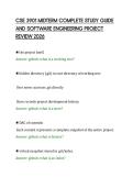 CSE 3901 MIDTERM COMPLETE STUDY GUIDE&NewLine;AND SOFTWARE ENGINEERING PROJECT&NewLine;REVIEW 2026