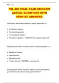 PSL 425 FINAL EXAM 2026&sol;2027 &NewLine;ACTUAL QUESTIONS WITH &NewLine;VERIFIED ANSWERS&period; 