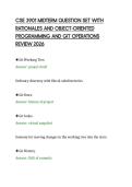 CSE 3901 MIDTERM QUESTION SET WITH&NewLine;RATIONALES AND OBJECT-ORIENTED&NewLine;PROGRAMMING AND GIT OPERATIONS&NewLine;REVIEW 2026
