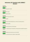 Astronomy 207 Questions with CORRECT&NewLine;Answers
