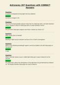 Astronomy 207 Questions with CORRECT&NewLine;Answers