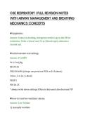 CSE RESPIRATORY I FULL REVISION NOTES&NewLine;WITH AIRWAY MANAGEMENT AND BREATHING&NewLine;MECHANICS CONCEPTS