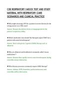 CSE RESPIRATORY I MOCK TEST AND STUDY&NewLine;MATERIAL WITH RESPIRATORY CARE&NewLine;SCENARIOS AND CLINICAL PRACTICE