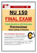 Galen NU 150 Final Exam &ndash; Pharmacology &lpar;2026&sol;2027&rpar; Actual Questions & Answers to Pass the Exam &lpar;100&percnt; Verified&rpar;