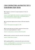 CSLB CONTRACTORS LAW PRACTICE TEST 12&NewLine;EXAM REVIEW STUDY NOTES&NewLine;