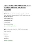 CSLB CONTRACTORS LAW PRACTICE TEST 12&NewLine;EXAMPREP QUESTIONS AND DETAILED&NewLine;SOLUTIONS