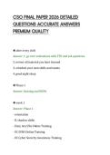 CSO FINAL PAPER 2026 DETAILED&NewLine;QUESTIONS ACCURATE ANSWERS&NewLine;PREMIUM QUALITY