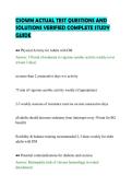 CSOWM ACTUAL TEST QUESTIONS AND&NewLine;SOLUTIONS VERIFIED COMPLETE STUDY&NewLine;GUIDE