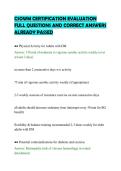 CSOWM CERTIFICATION EVALUATION&NewLine;FULL QUESTIONS AND CORRECT ANSWERS&NewLine;ALREADY PASSED