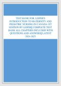 Test Bank For Introduction To Maternity And Pediatric Nursing&comma; 9th Edition By Gloria Leifer &lpar;LATEST UPDATED VERSION WITH ALL CHAPTERS COVERED&rpar;