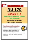 NU 170 Exams 1-4 &ndash; Maternal-Child Nursing Galen &lpar;2026&sol;2027&rpar; Actual Questions & Answers to Pass the Exam &lpar;100&percnt; Verified&rpar;