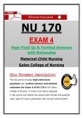 NU 170 Exam 4 &ndash; Maternal-Child Nursing Galen &lpar;2026&sol;2027&rpar; Actual Questions & Answers to Pass the Exam &lpar;100&percnt; Verified&rpar;