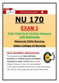 Galen NU 170 Exam 3 &ndash; Maternal-Child Nursing &lpar;2026&sol;2027&rpar; Actual Questions & Answers to Pass the Exam &lpar;100&percnt; Verified&rpar;