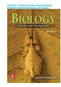 Test Bank - for Biology Concepts and Investigations 5th Edition by Mari&euml;lle Hoefnagels &vert; ISBN&colon; 9781260542165 &vert; All Chapters &vert; Complete Guide A&plus;