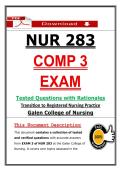 NUR 283 Comp 3 Exam &ndash; Galen Transition to Registered Nursing Practice &lpar;2026&sol;2027&rpar; Actual Questions & Answers to Pass the Exam &lpar;100&percnt; Verified&rpar;