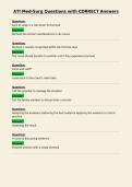 ATI Med-Surg Questions with CORRECT Answers