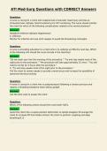 ATI Med-Surg Questions with CORRECT Answers